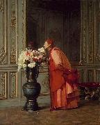 Jehan Georges Vibert An Embarrassment of Choices, or A Difficult Choice oil on canvas